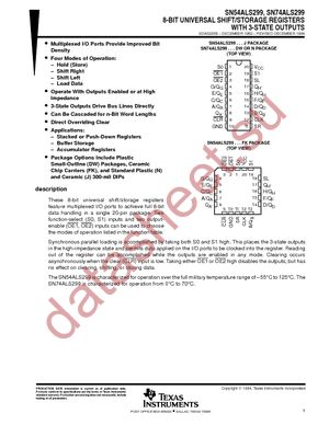 SN74ALS299DWE4 datasheet  